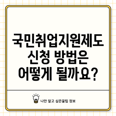 국민취업지원제도 신청 방법은 어떻게 될까요?