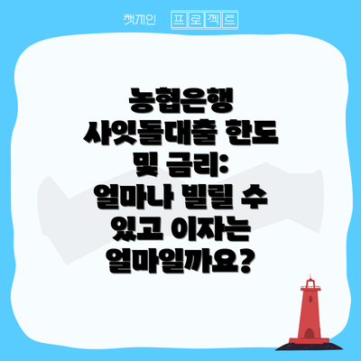 농협은행 사잇돌대출 한도 및 금리: 얼마나 빌릴 수 있고 이자는 얼마일까요?