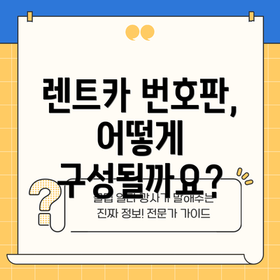 렌트카 번호판, 어떻게 구성될까요?