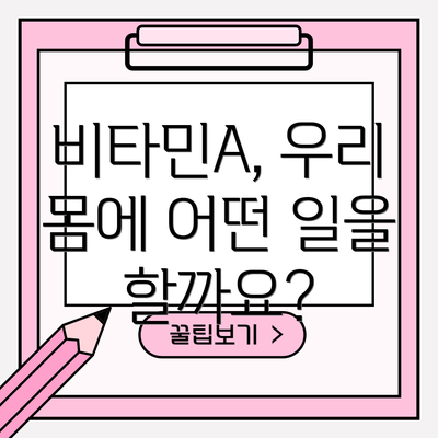 비타민A, 우리 몸에 어떤 일을 할까요?