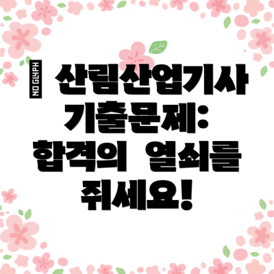 💻 산림산업기사 기출문제:  합격의  열쇠를 쥐세요!