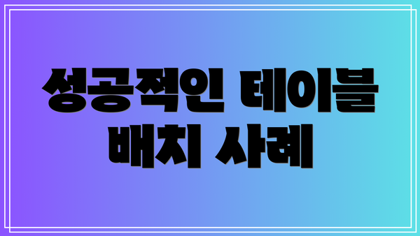 성공적인 테이블 배치 사례