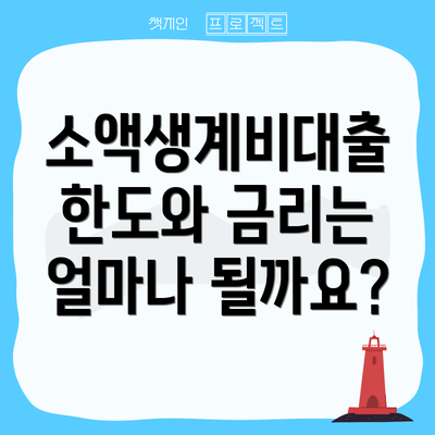 소액생계비대출 한도와 금리는 얼마나 될까요?