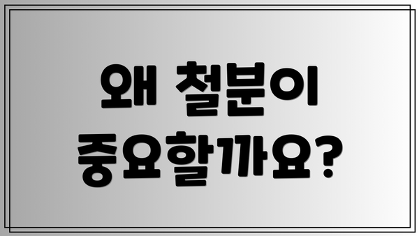 왜 철분이 중요할까요?