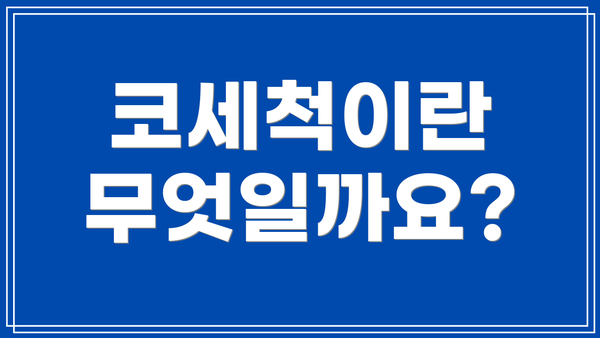 코세척이란 무엇일까요?