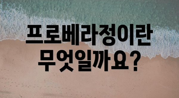 프로베라정이란 무엇일까요?
