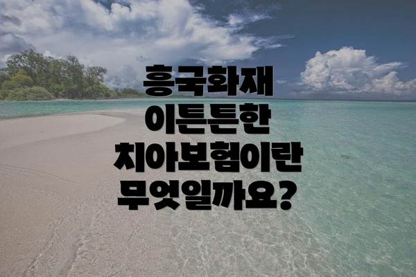 흥국화재 이튼튼한 치아보험이란 무엇일까요?