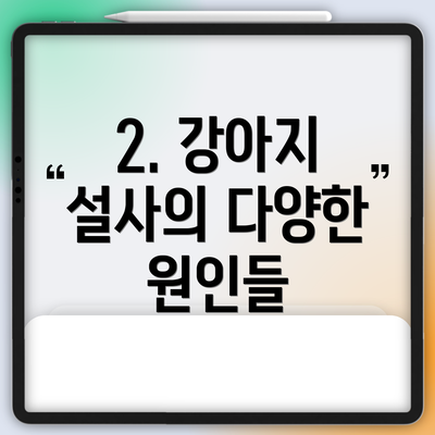 2. 강아지 설사의 다양한 원인들