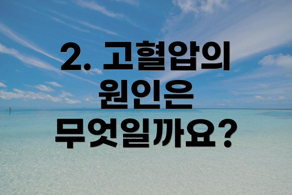 2. 고혈압의 원인은 무엇일까요?