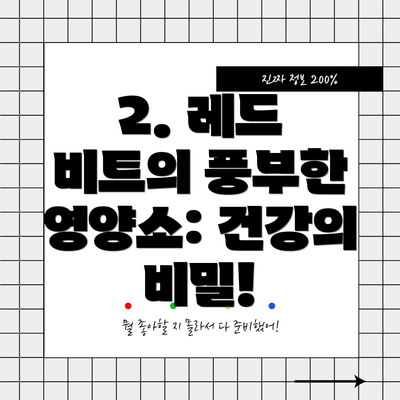 2. 레드 비트의 풍부한 영양소: 건강의 비밀!