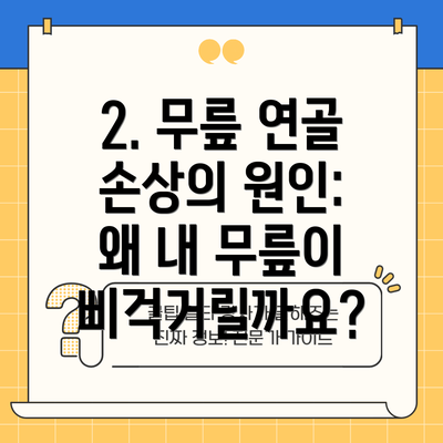 2. 무릎 연골 손상의 원인: 왜 내 무릎이 삐걱거릴까요?