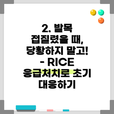 2. 발목 접질렸을 때, 당황하지 말고! - RICE 응급처치로 초기 대응하기