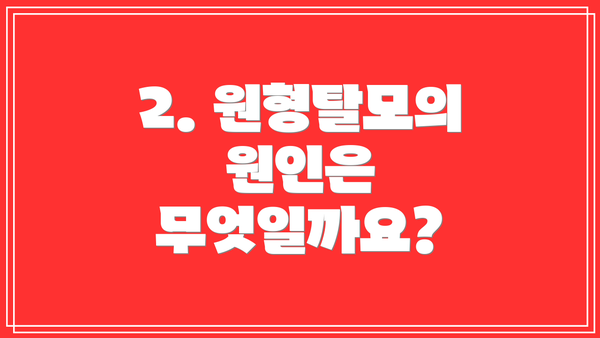 2. 원형탈모의 원인은 무엇일까요?