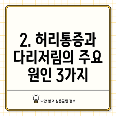 2. 허리통증과 다리저림의 주요 원인 3가지