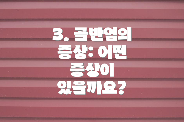3. 골반염의 증상: 어떤 증상이 있을까요?