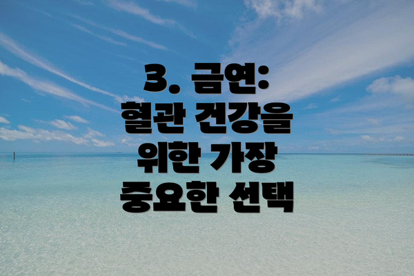 3. 금연: 혈관 건강을 위한 가장 중요한 선택