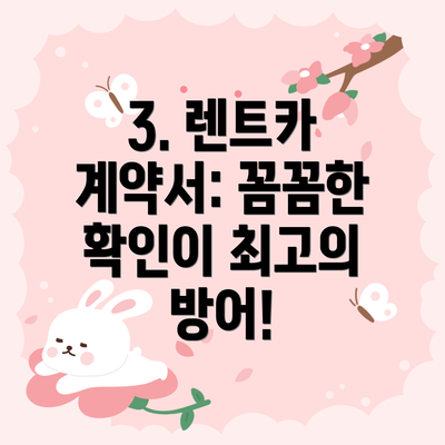 3. 렌트카 계약서: 꼼꼼한 확인이 최고의 방어!
