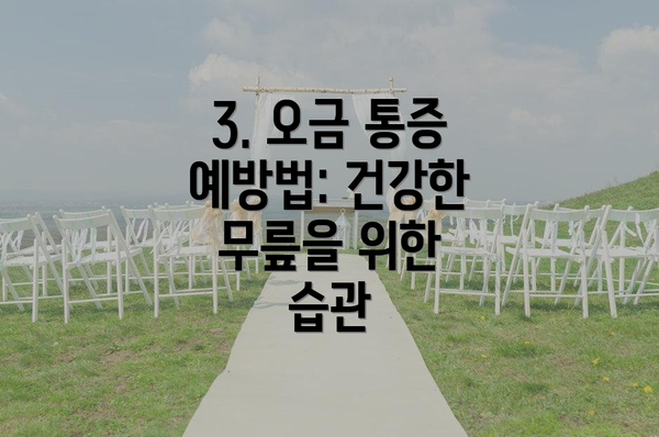 3. 오금 통증 예방법: 건강한 무릎을 위한 습관