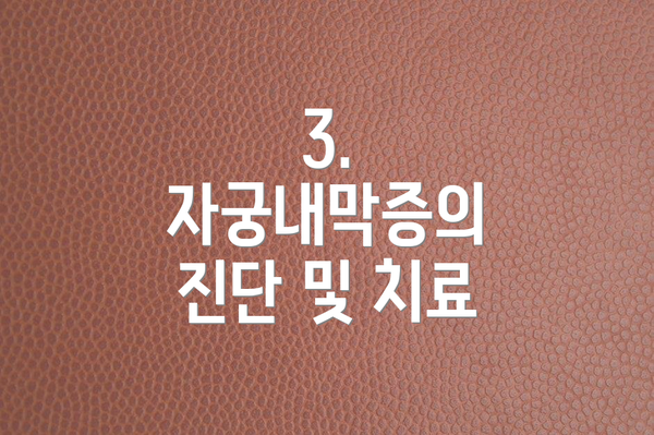 3. 자궁내막증의 진단 및 치료