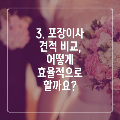 3. 포장이사 견적 비교, 어떻게 효율적으로 할까요?