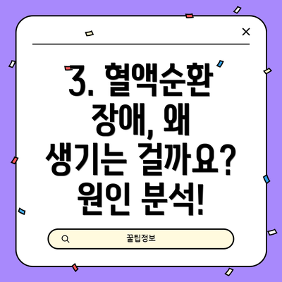 3. 혈액순환 장애, 왜 생기는 걸까요? 원인 분석!