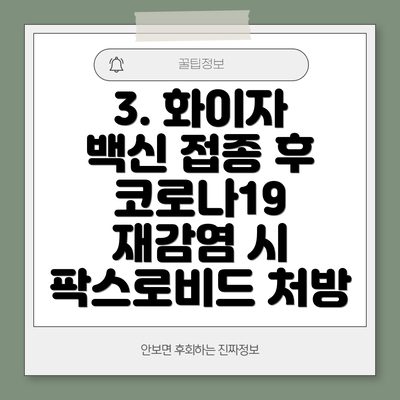 3. 화이자 백신 접종 후 코로나19 재감염 시 팍스로비드 처방