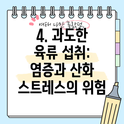 4. 과도한 육류 섭취: 염증과 산화 스트레스의 위험