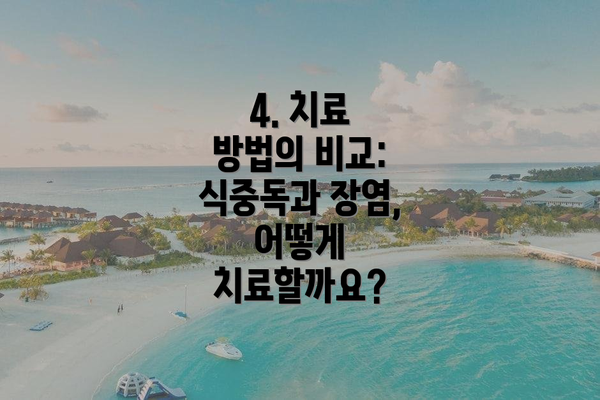 4. 치료 방법의 비교: 식중독과 장염, 어떻게 치료할까요?