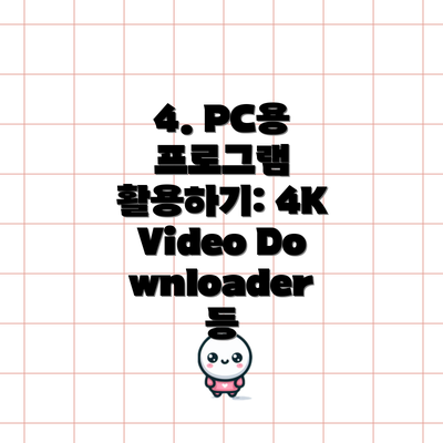 4. PC용 프로그램 활용하기: 4K Video Downloader 등