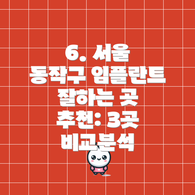 6. 서울 동작구 임플란트 잘하는 곳 추천: 3곳 비교분석