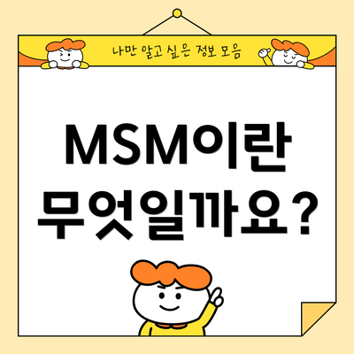 MSM이란 무엇일까요?