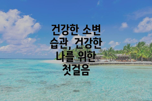 건강한 소변 습관, 건강한 나를 위한 첫걸음