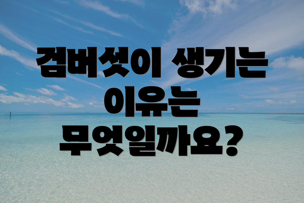 검버섯이 생기는 이유는 무엇일까요?