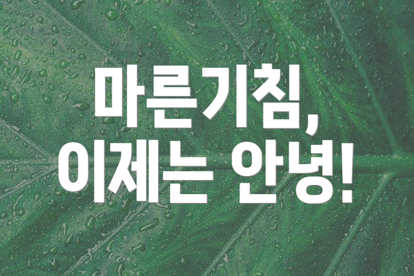 마른기침, 이제는 안녕!