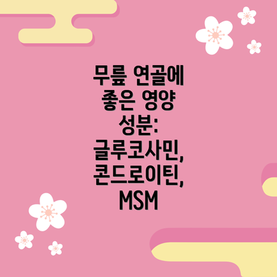 무릎 연골에 좋은 영양 성분: 글루코사민, 콘드로이틴, MSM