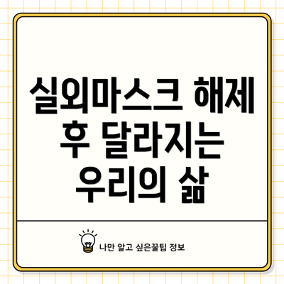 실외마스크 해제 후 달라지는 우리의 삶
