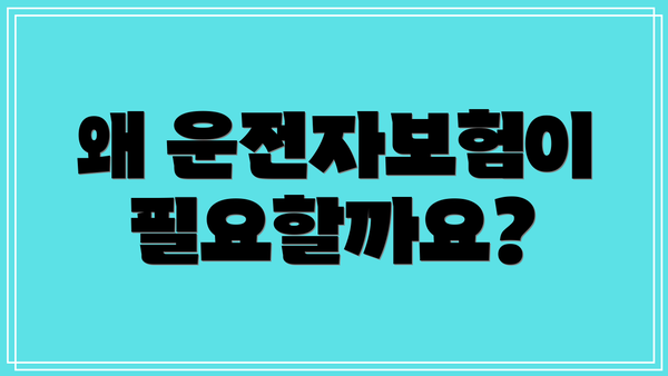 왜 운전자보험이 필요할까요?