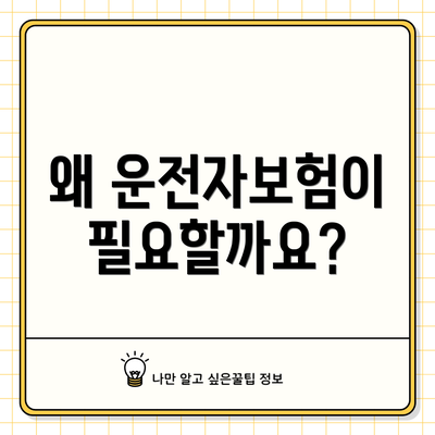 왜 운전자보험이 필요할까요?