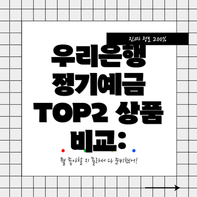 우리은행 정기예금 TOP2 상품 비교: