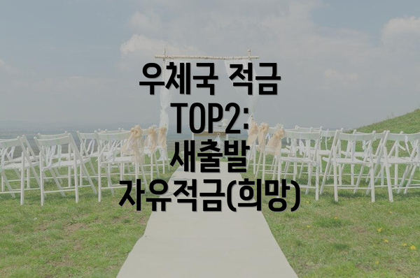 우체국 적금 TOP2: 새출발 자유적금(희망)