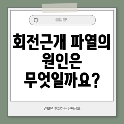회전근개 파열의 원인은 무엇일까요?