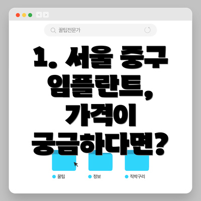 1. 서울 중구 임플란트, 가격이 궁금하다면?