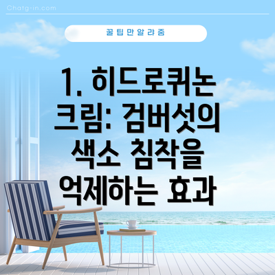 1. 히드로퀴논 크림: 검버섯의 색소 침착을 억제하는 효과