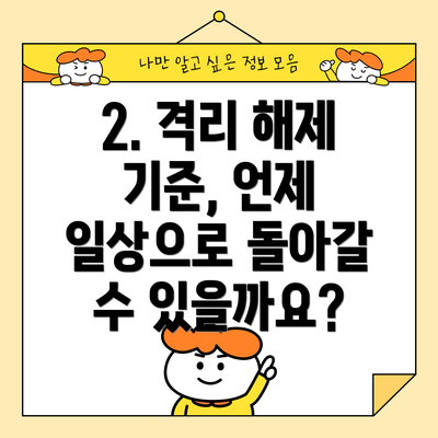 2. 격리 해제 기준, 언제 일상으로 돌아갈 수 있을까요?