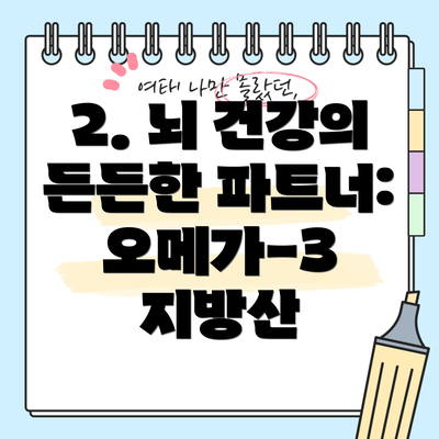 2. 뇌 건강의 든든한 파트너: 오메가-3 지방산