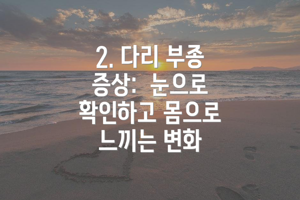 2. 다리 부종 증상: 눈으로 확인하고 몸으로 느끼는 변화