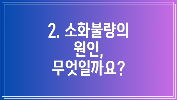 2. 소화불량의 원인, 무엇일까요?