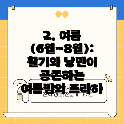 2. 여름 (6월~8월): 활기와 낭만이 공존하는 여름밤의 프라하