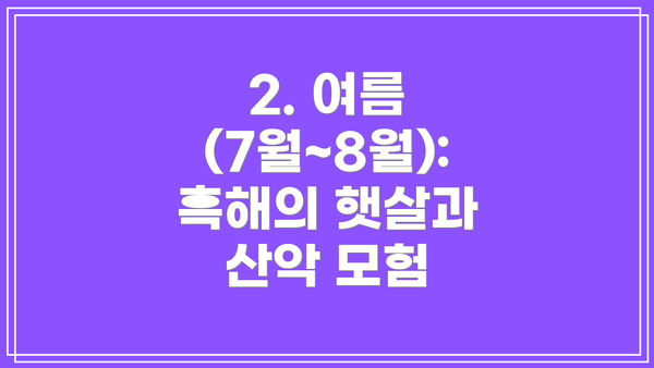 2. 여름 (7월~8월): 흑해의 햇살과 산악 모험