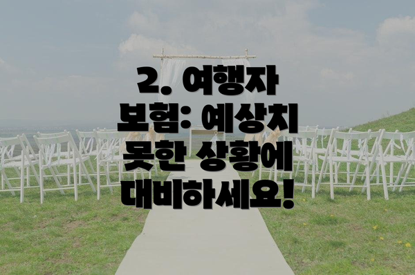 2. 여행자 보험: 예상치 못한 상황에 대비하세요!